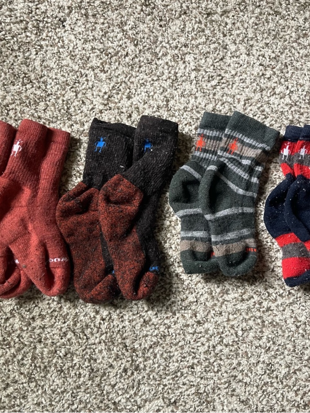 Smartwool Kids Mixed Crew Socks - Rust, Black, Green, Navy